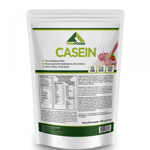 Prozis Prime Casein 1000g Fragola - Proteine A Lento Rilascio Con BCAA E Glutammina